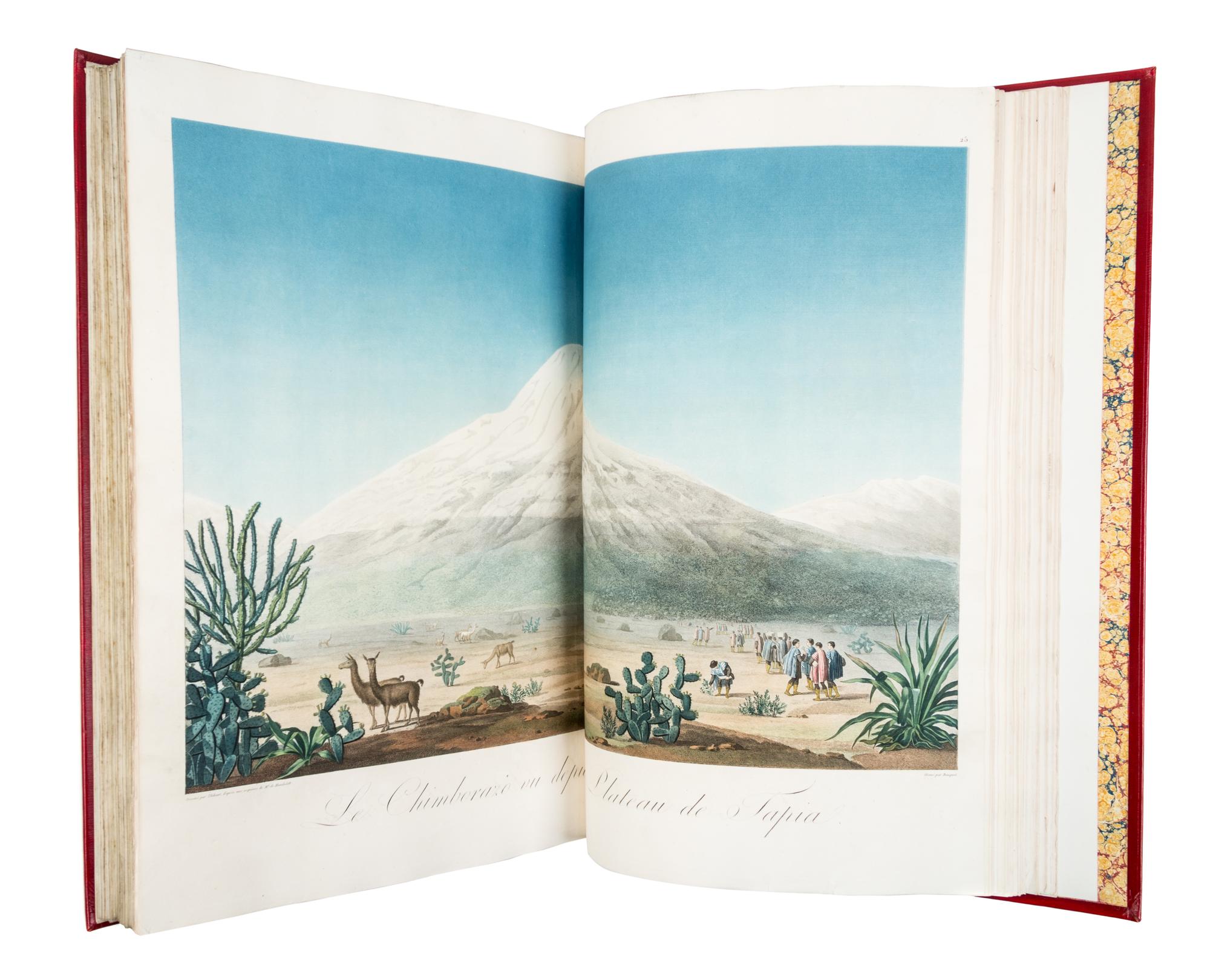 HUMBOLDT & BONPLAND. Vues des Cordillères. PARIS, 1810. FIRST EDITION, AN UNRECORDED ISSUE WITH THE TEXT PRINTED ON VELLUM.
