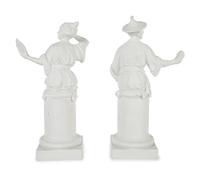 A Pair of Royal Worcester Porcelain Chinoiserie Figures