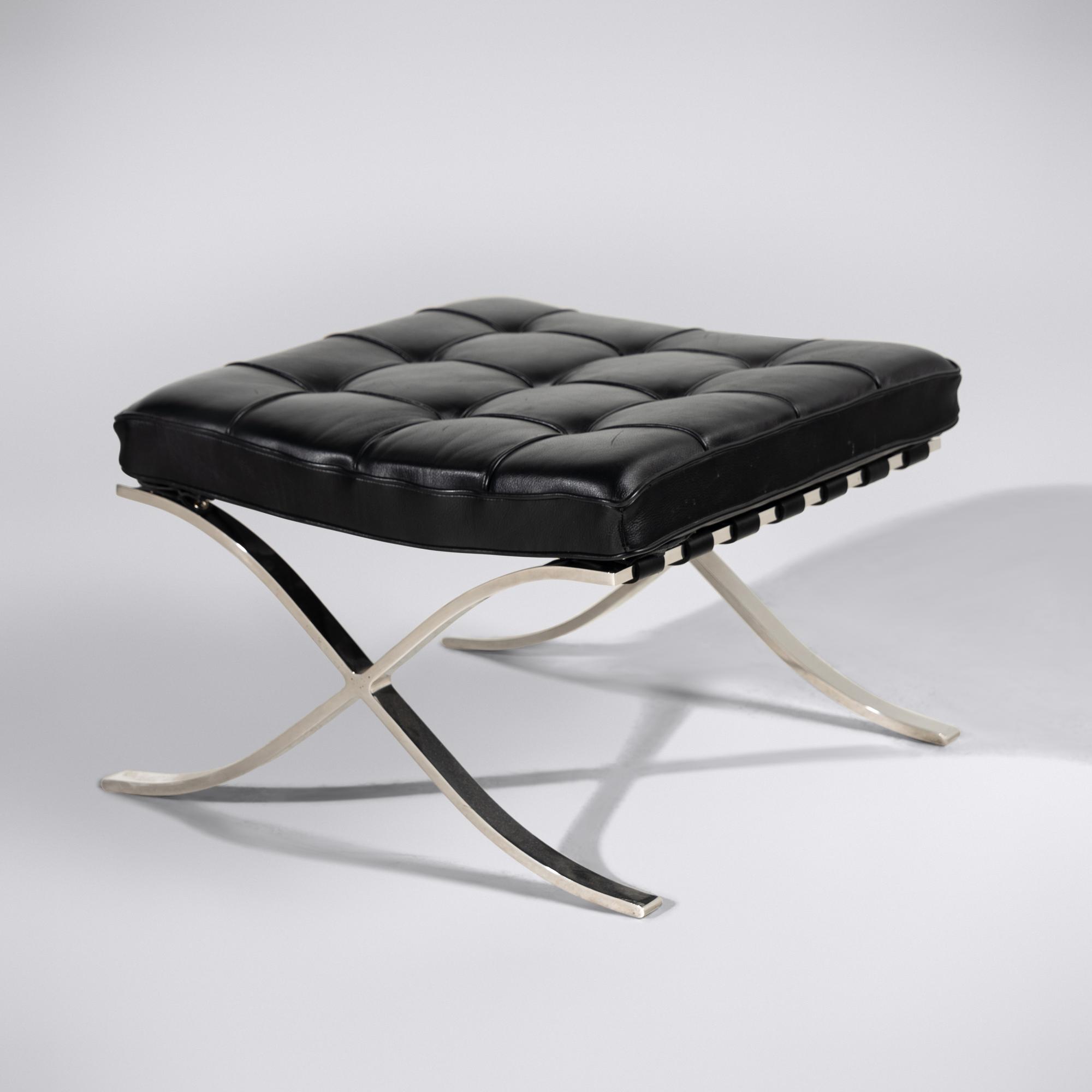 Pair of Barcelona Chairs with Ottoman and a Coffee Table for Knoll