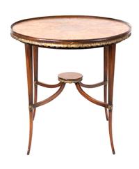 A Continental Walnut and Parcel Gilt Occasional Table Height 27 x diameter 27 inches. — 20TH CENTURY