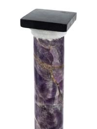 A Pair of Semiprecious Stone and Marble Column Ornaments