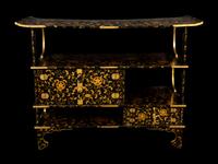 A Japanese Shodana Black and Gold Lacquer Displaying Cabinet