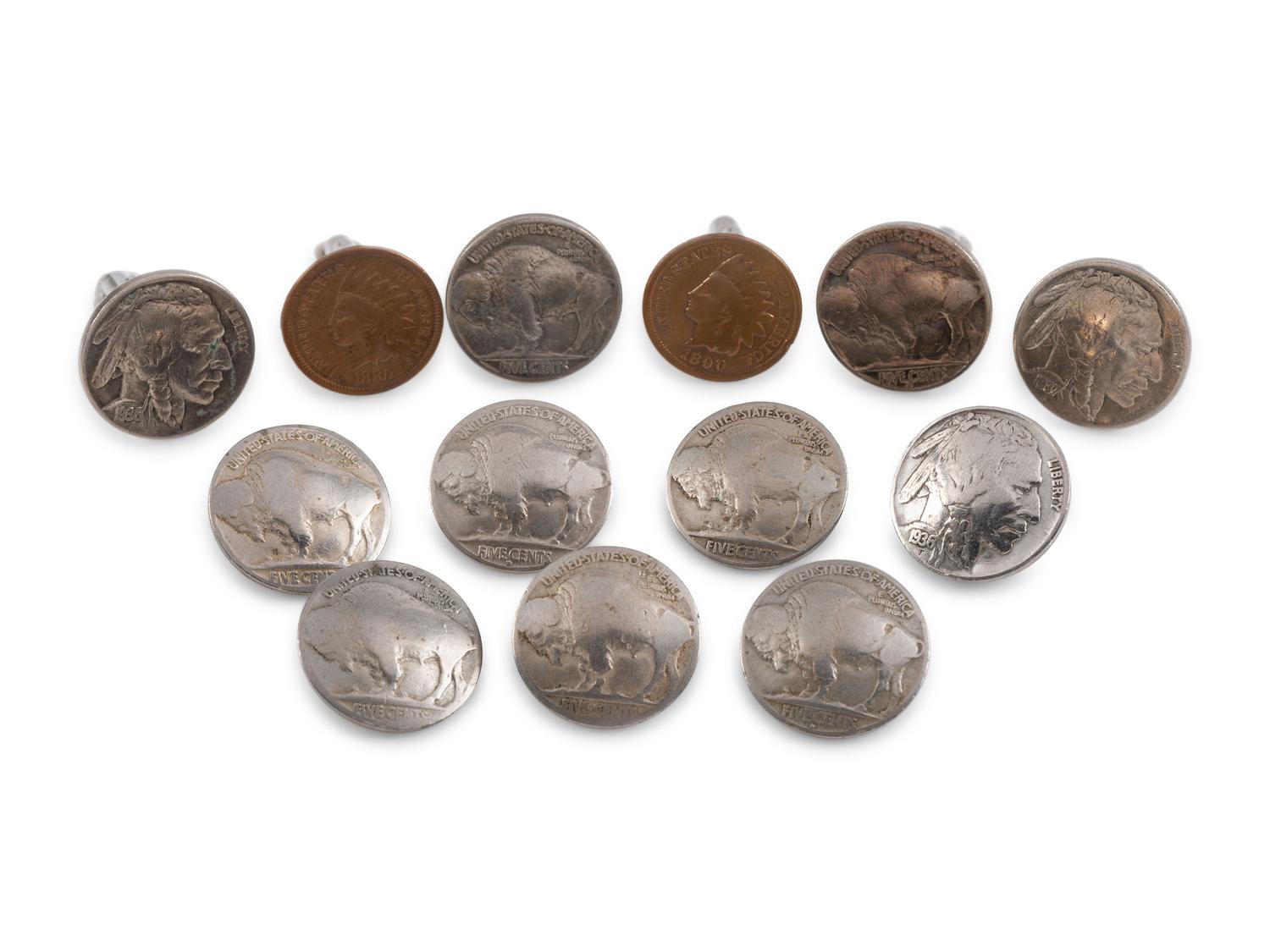 Southwestern-style Coin Button Covers AND Cuff Links