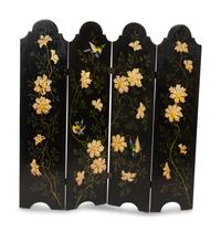 A Victorian Painted Four-Panel Table or Fireplace Screen