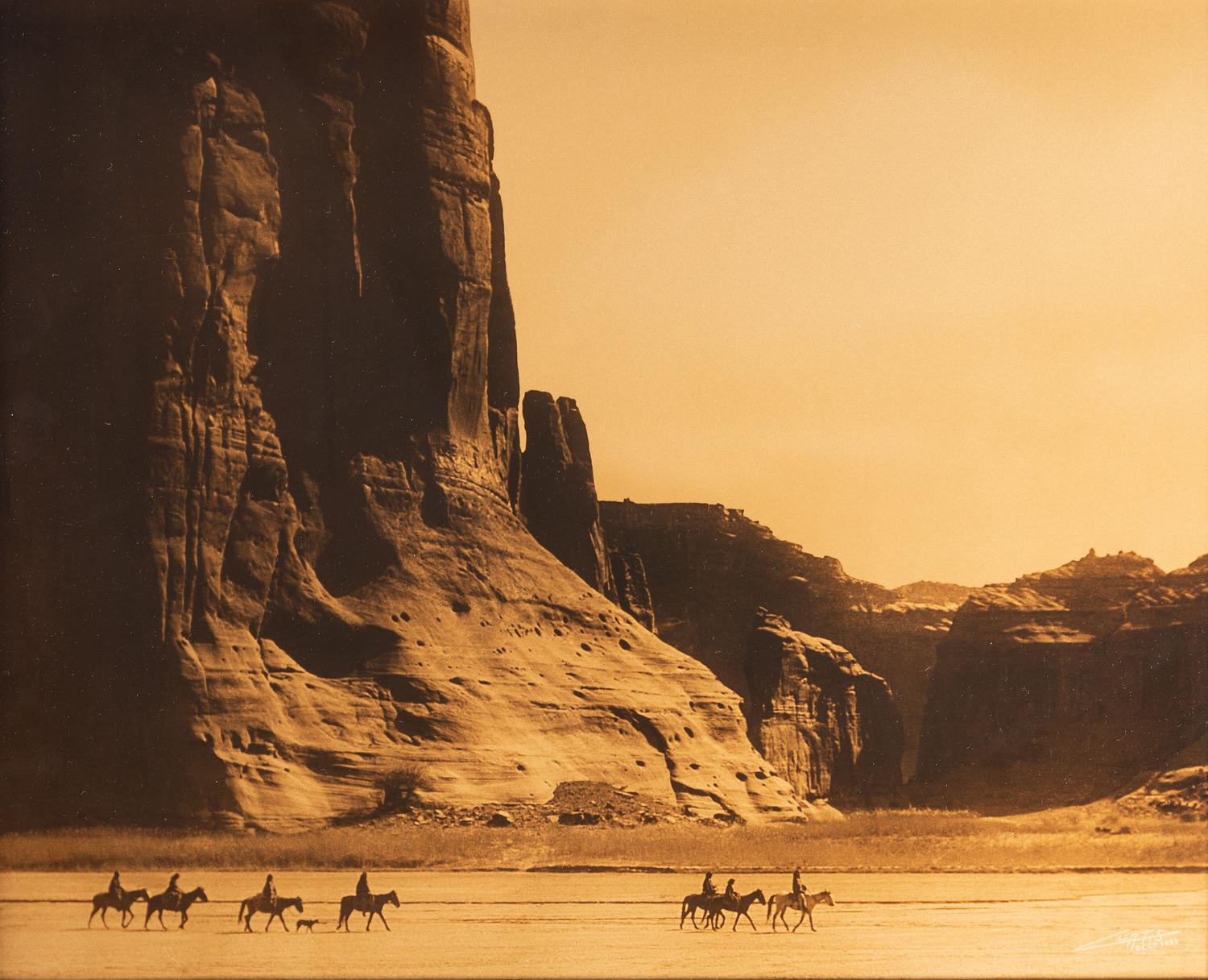 CURTIS, Edward (1868-1952). Canon de Chelly. Curtis Centennial Project gold toned photograph.