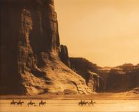 CURTIS, Edward (1868-1952). Canon de Chelly. Curtis Centennial Project gold toned photograph.
