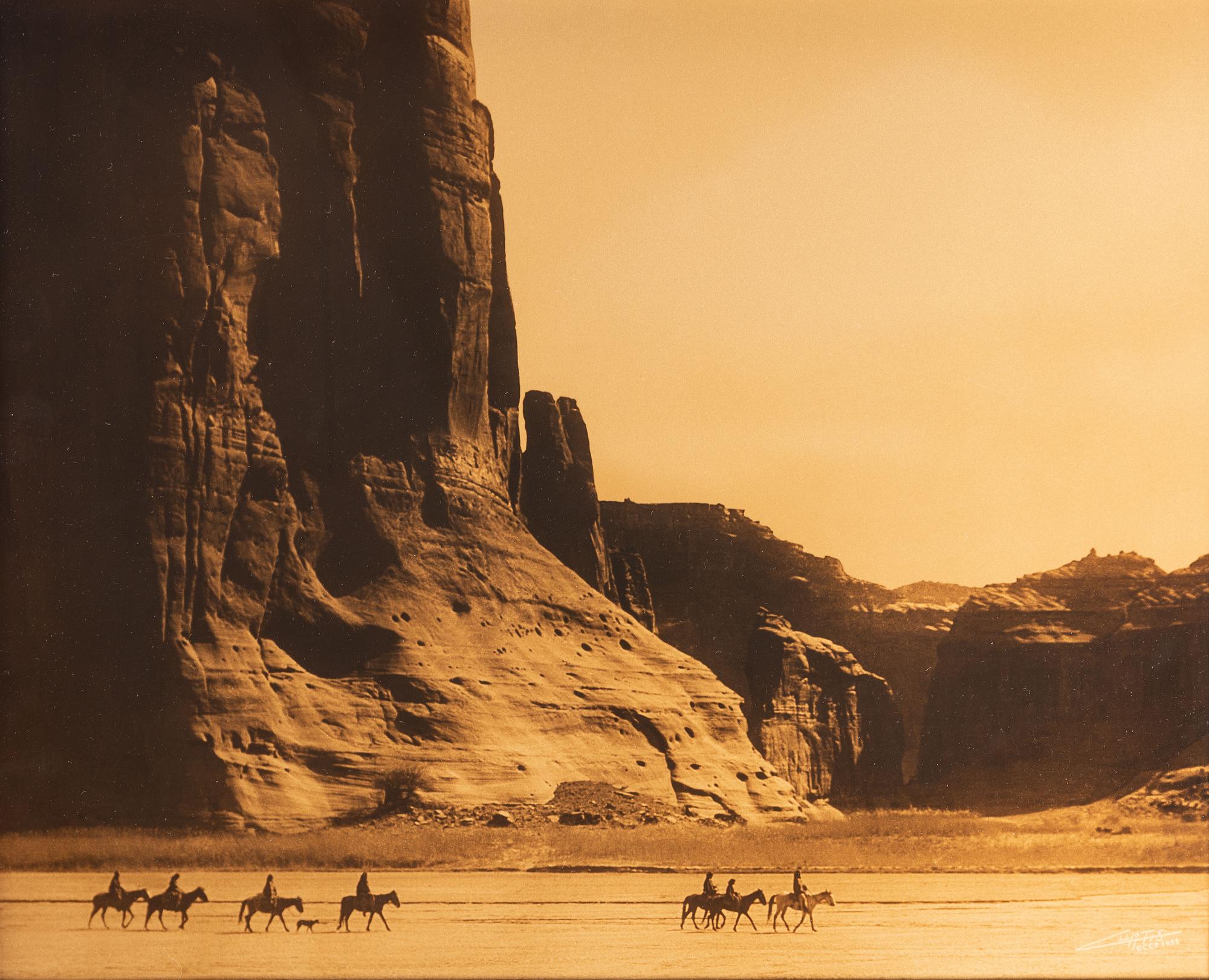 CURTIS, Edward (1868-1952). Canon de Chelly. Curtis Centennial Project gold toned photograph.
