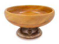 A Contemporary Maple and Silver Footed Bowl