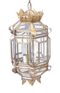 An Italian Gilt Wrought Iron Lantern — 20TH CENTURY