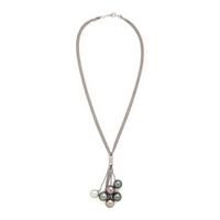 Cultured Pearl and White Gold Tassel Necklace
