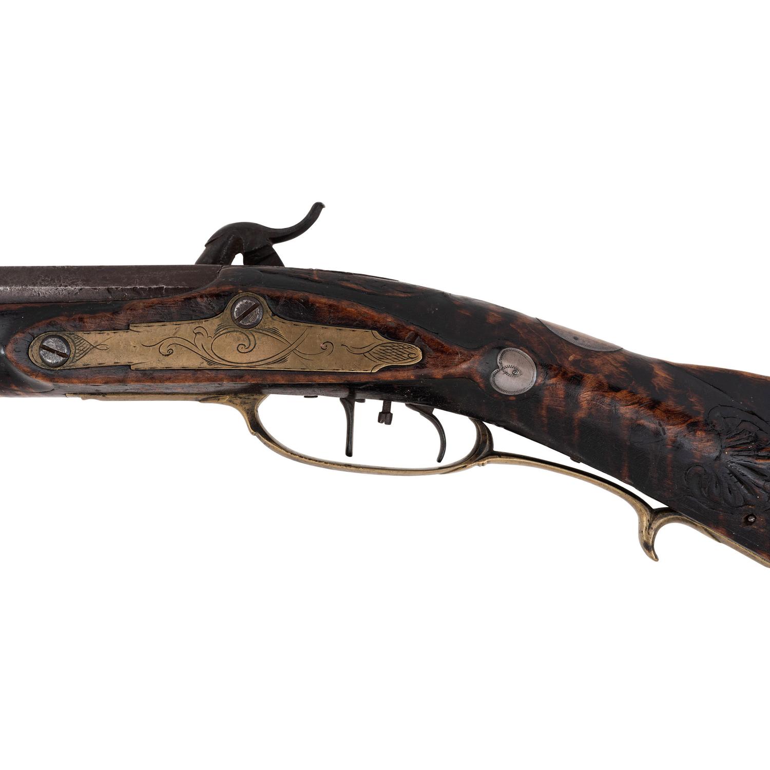 Relief Carved Percussion Altered Longrifle by Abraham Schweitzer