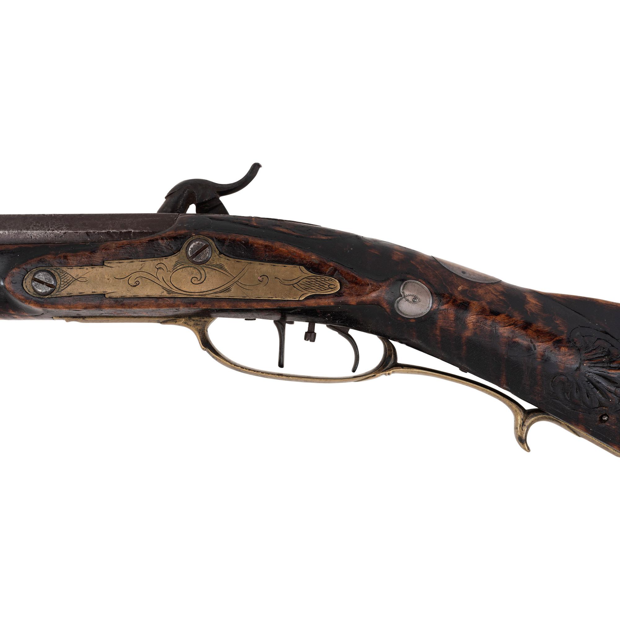 Relief Carved Percussion Altered Longrifle by Abraham Schweitzer