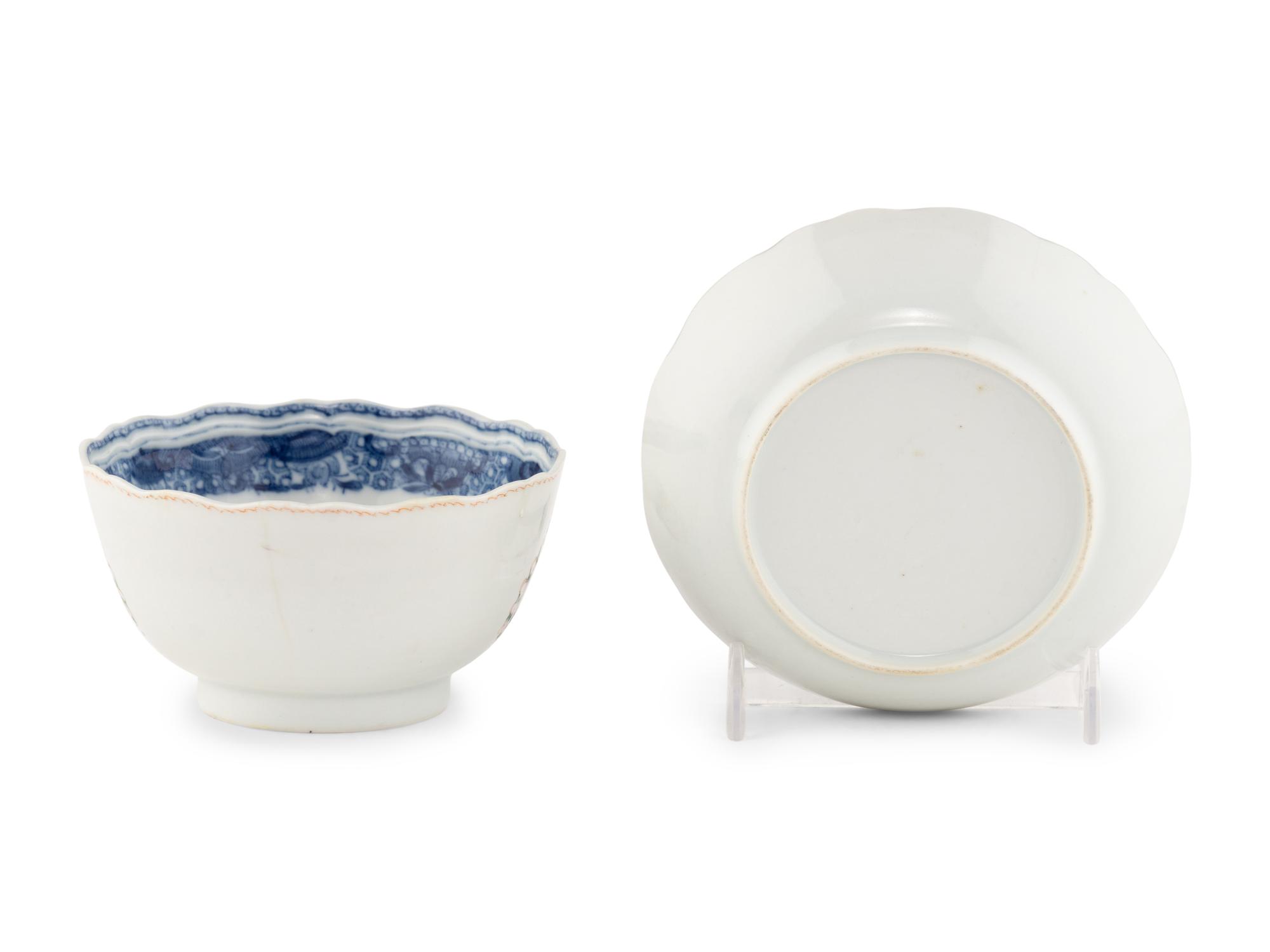 A Chinese Export Porcelain Tea Bowl and Saucer Commissioned by Sir Joshua Reynolds