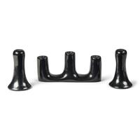 Santana and Adam Martinez (San Ildefonso, 1909-2002 / 1903-ca 2000) — Blackware Pottery Candlestick Holders, PLUS