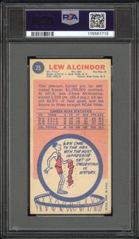 A 1969 Topps Kareem Abdul Jabbar (Lew Alcindor) Rookie Basketball Card No. 25 (PSA 3 VG)