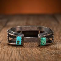 Navajo Silver and Turquoise Cuff Bracelet