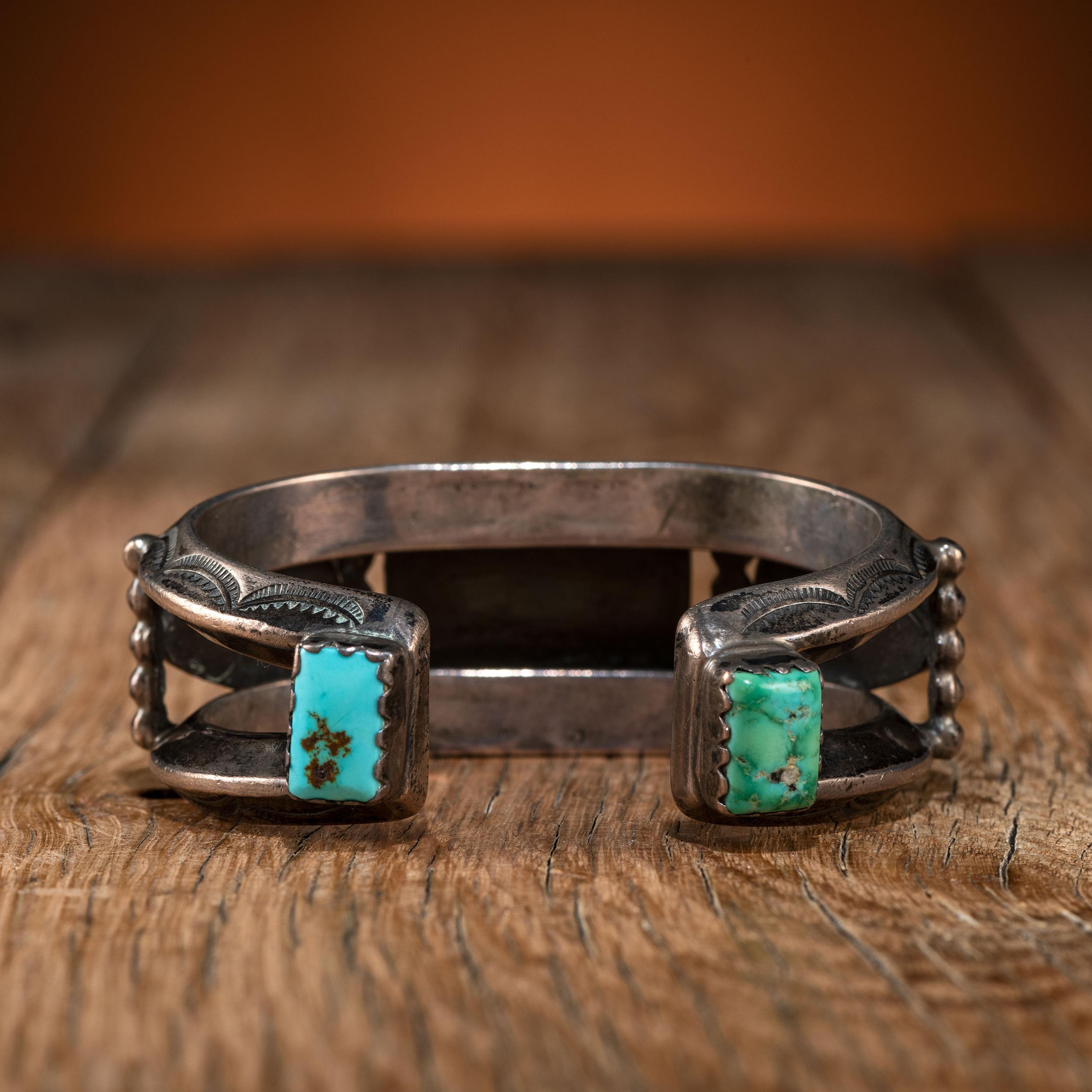 Navajo Silver and Turquoise Cuff Bracelet