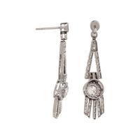 DIAMOND AND BLACKENED GOLD EARRINGS