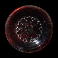 A Chinese Carved Ruby Red 'Lotus' Peking Glass Plate, Late 19th-Early 20th Century 晚清-民國 寶石紅料蓮紋賞盤