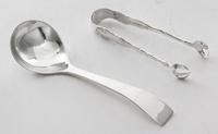 Two American Silver Articles, , comprising a cream ladle, Portland Blanchard, Burbank, CA and sugar tongs, Towle Silversmiths, Newburyp