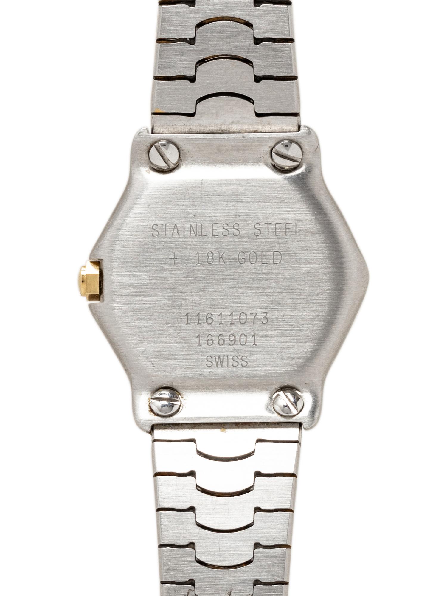 EBEL, REF. 166901 CLASSIC WAVE STAINLESS STEEL AND 18K GOLD WATCH