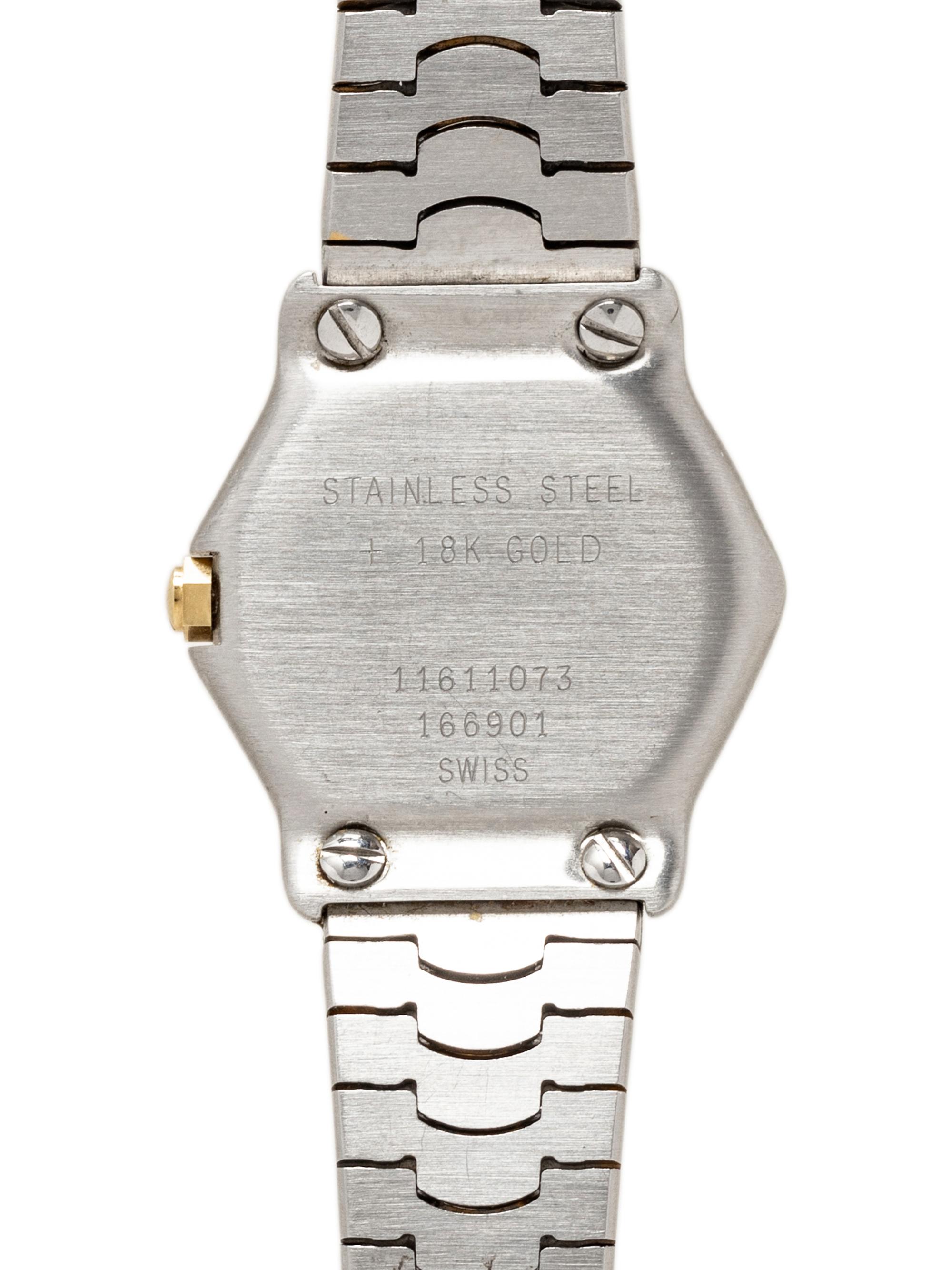 EBEL, REF. 166901 CLASSIC WAVE STAINLESS STEEL AND 18K GOLD WATCH