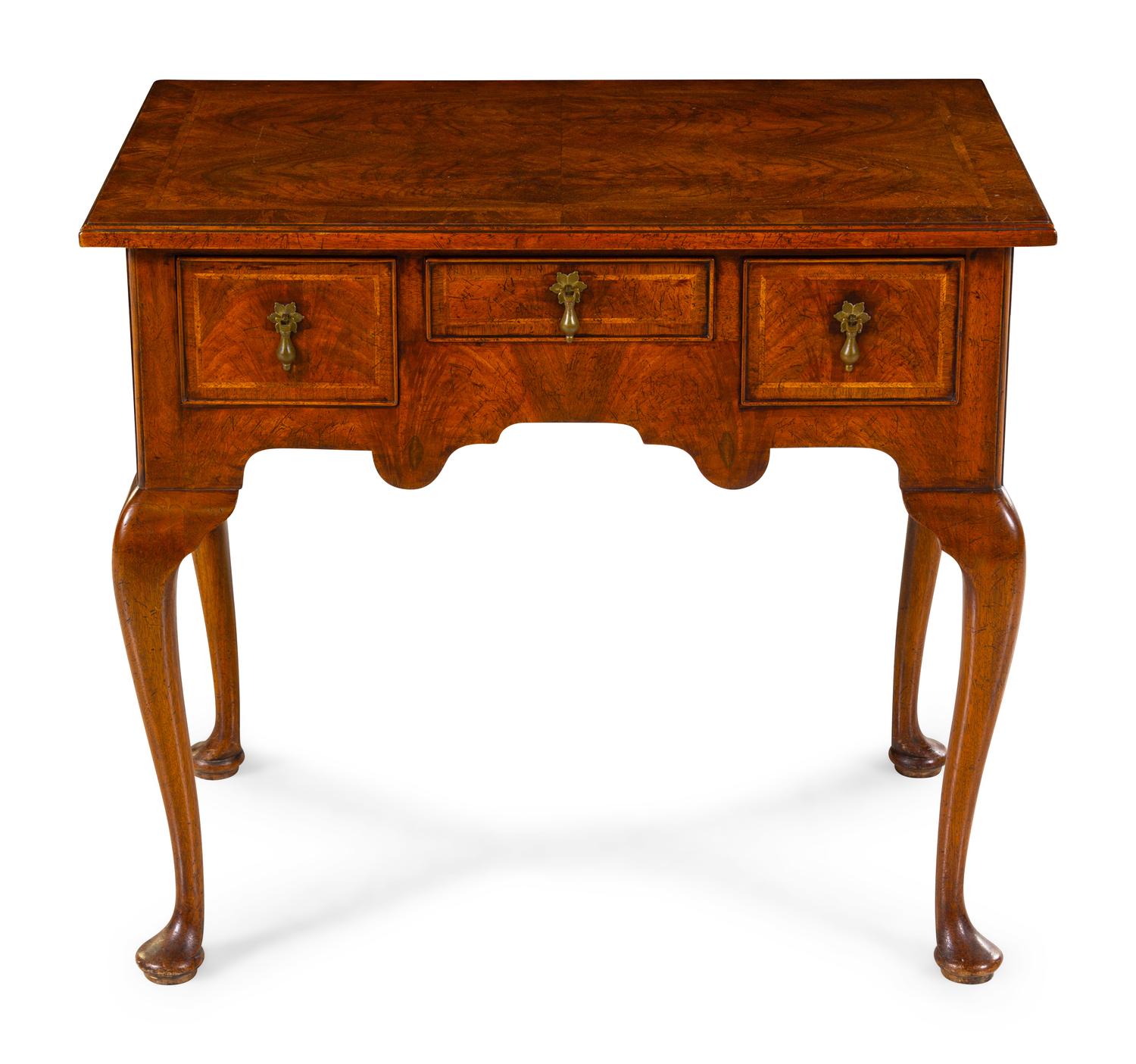 A George I Style Burl Walnut Lowboy