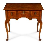 A George I Style Burl Walnut Lowboy