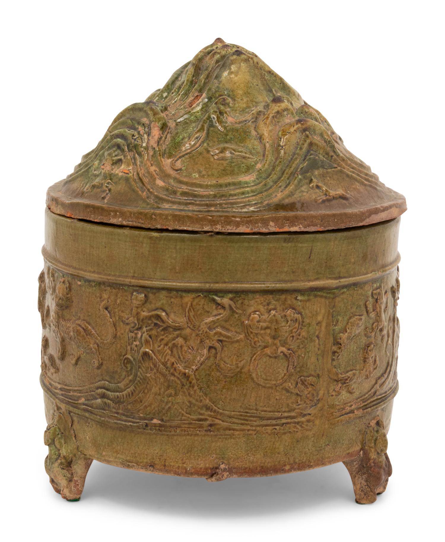 A Chinese Green Glazed Pottery Hill Jar