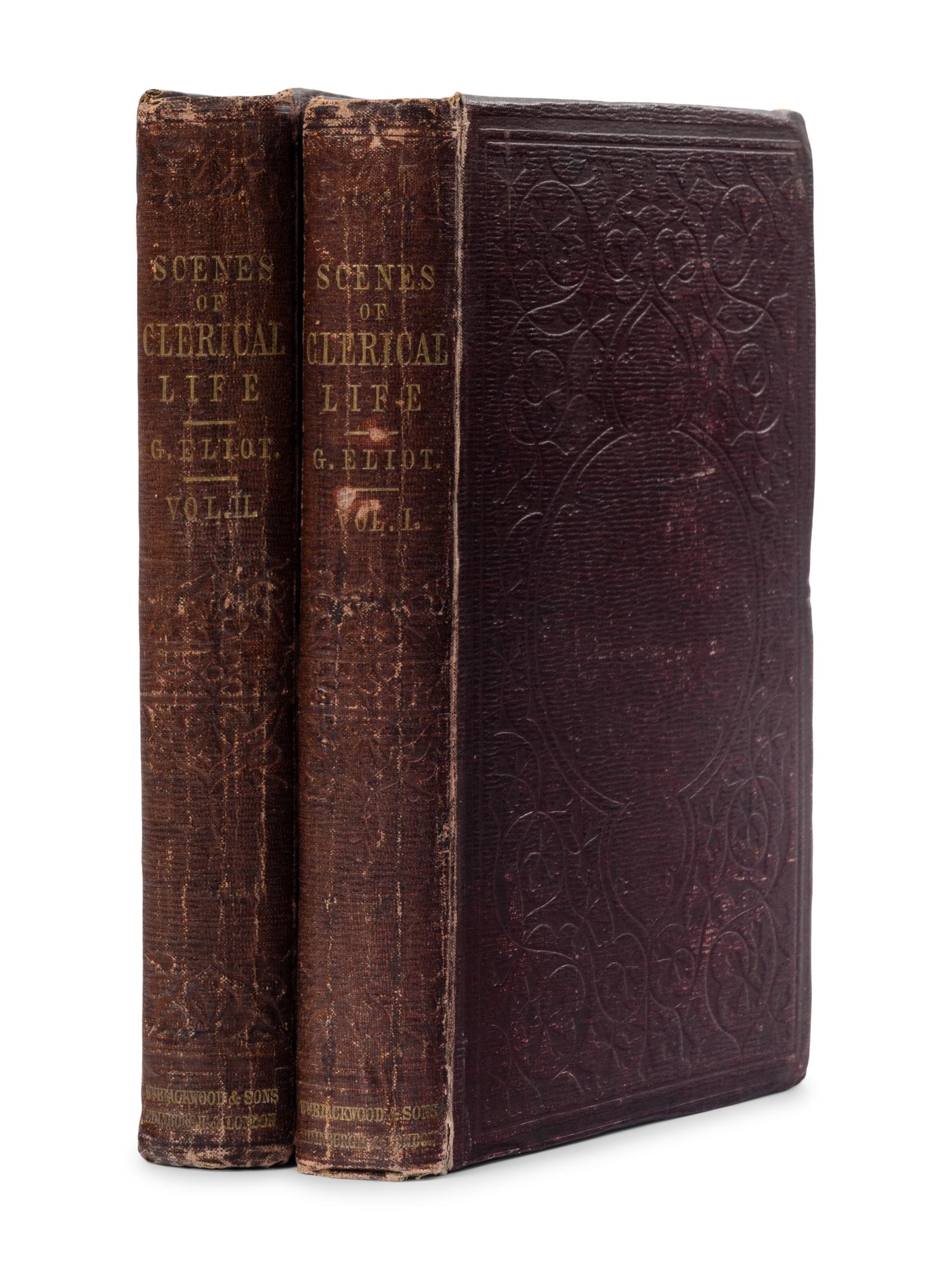 ELIOT, George ("Mary Ann Evans Lewes") (1819-1880). Scenes of Clerical Life. Edinburgh: Blackwood & Son, 1858.