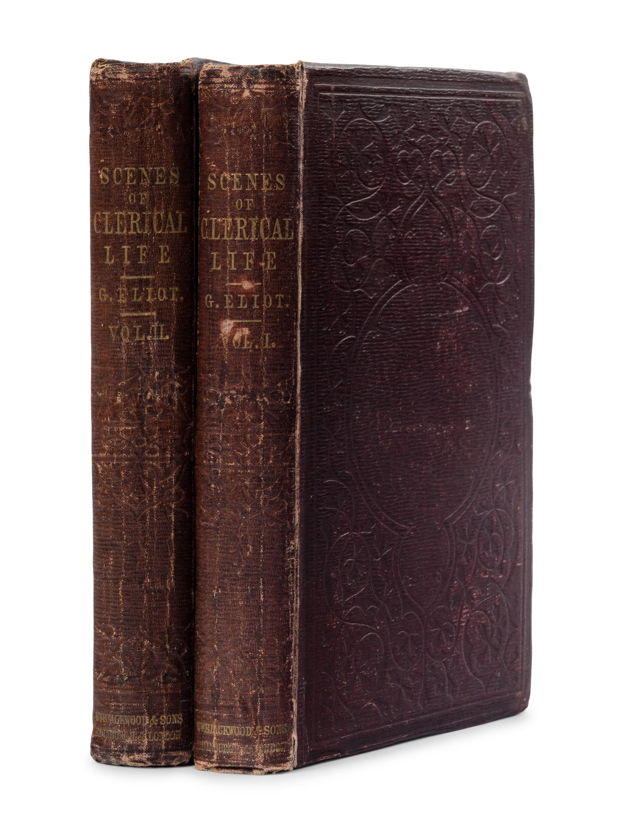 ELIOT, George ("Mary Ann Evans Lewes") (1819-1880). Scenes of Clerical Life. Edinburgh: Blackwood & Son, 1858.
