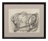 Group of Two Bull Drawings