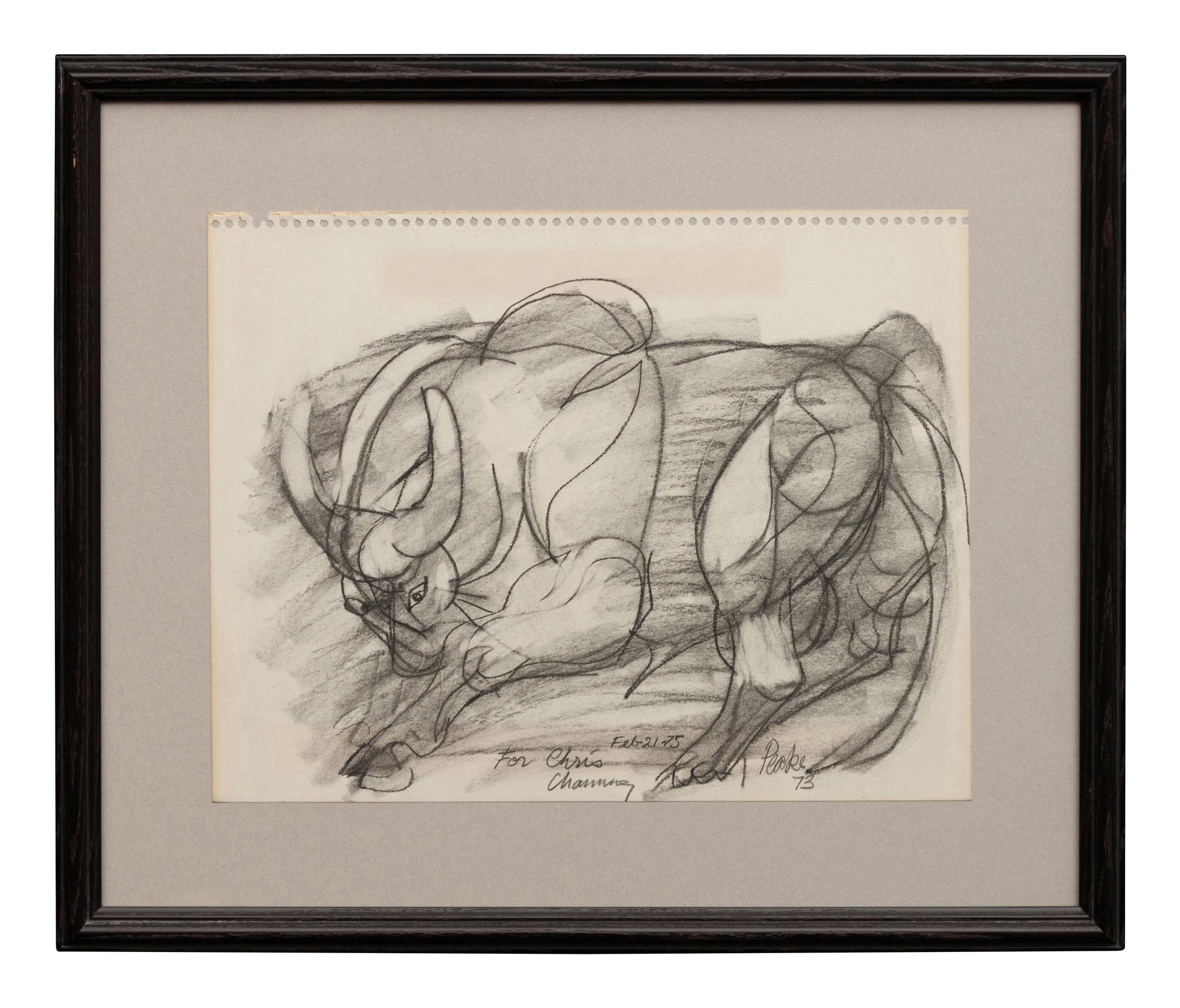 Group of Two Bull Drawings