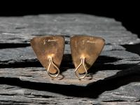 14K Gold and Mosaic Inlay Clip Earrings