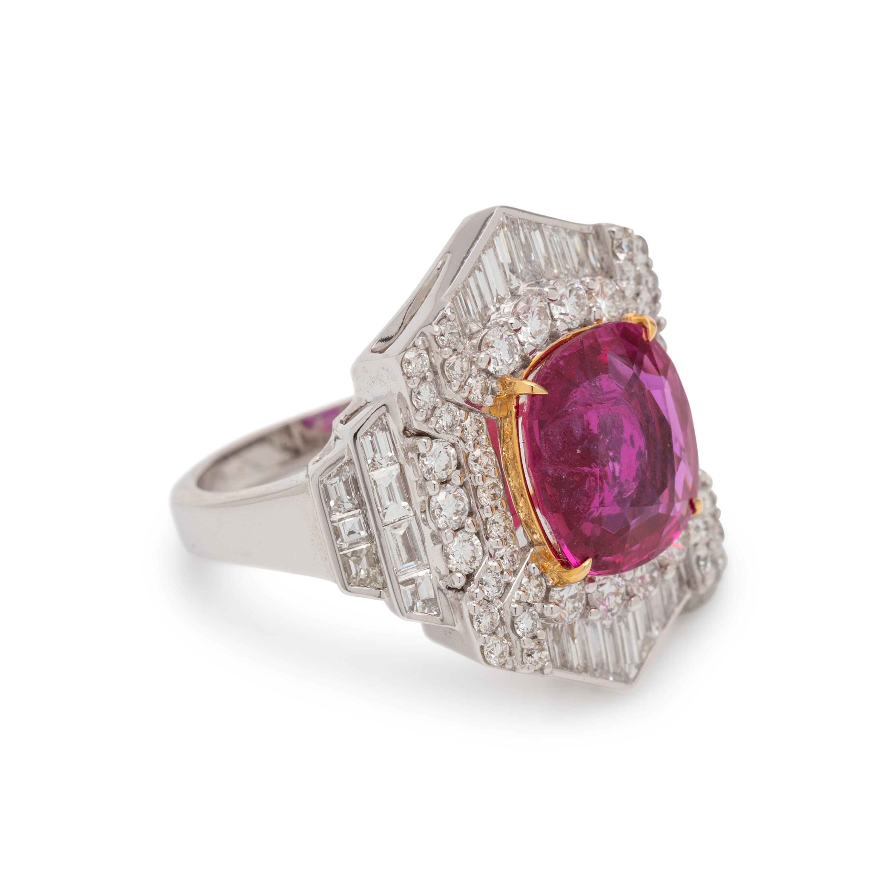 BURMESE RUBY AND DIAMOND RING