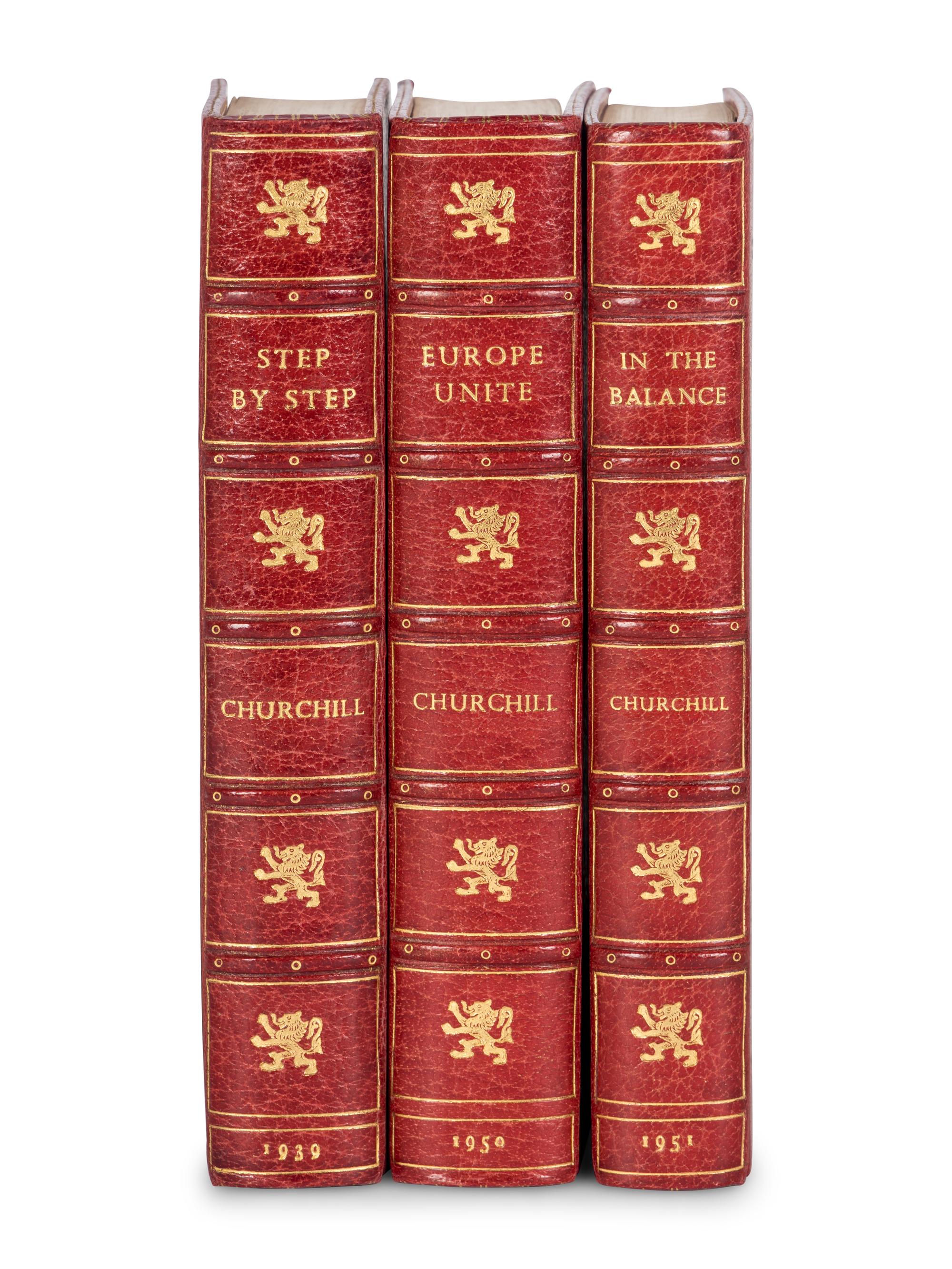 CHURCHILL, Winston L. S., Sir (1874-1965). A group of uniformly bound FIRST ENGLISH EDITIONS, comprising: