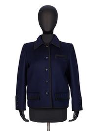 Yves Saint Laurent Rive Gauche, Cropped Jacket with Braid Trim