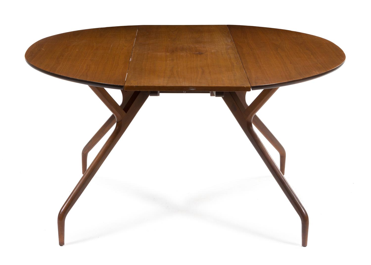 A Drop Leaf Table, Greta Magnusson Grossman for Glenn of California Height 28 1/2 x width 60 x depth 18 inches (closed).