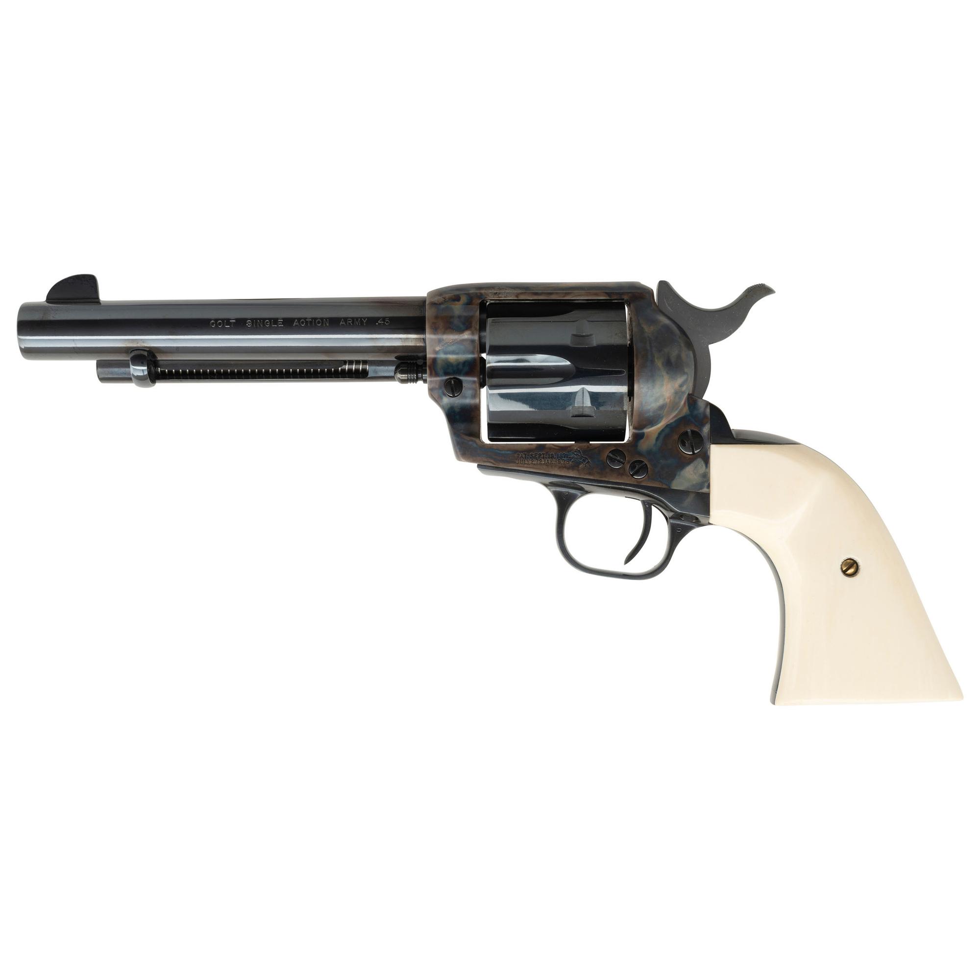*Colt Single Action Army with Two Piece Faux Ivory Eagle Grips in Box with Accessories
