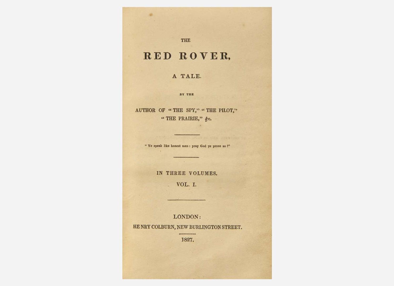[Literature] Cooper, James Fenimore: The Red Rover, A Tale