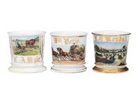 Three Farmer's Porcelain Occupational Shaving Mugs