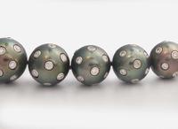 An 18K White Gold, Tahitian Pearl, and Diamond Necklace