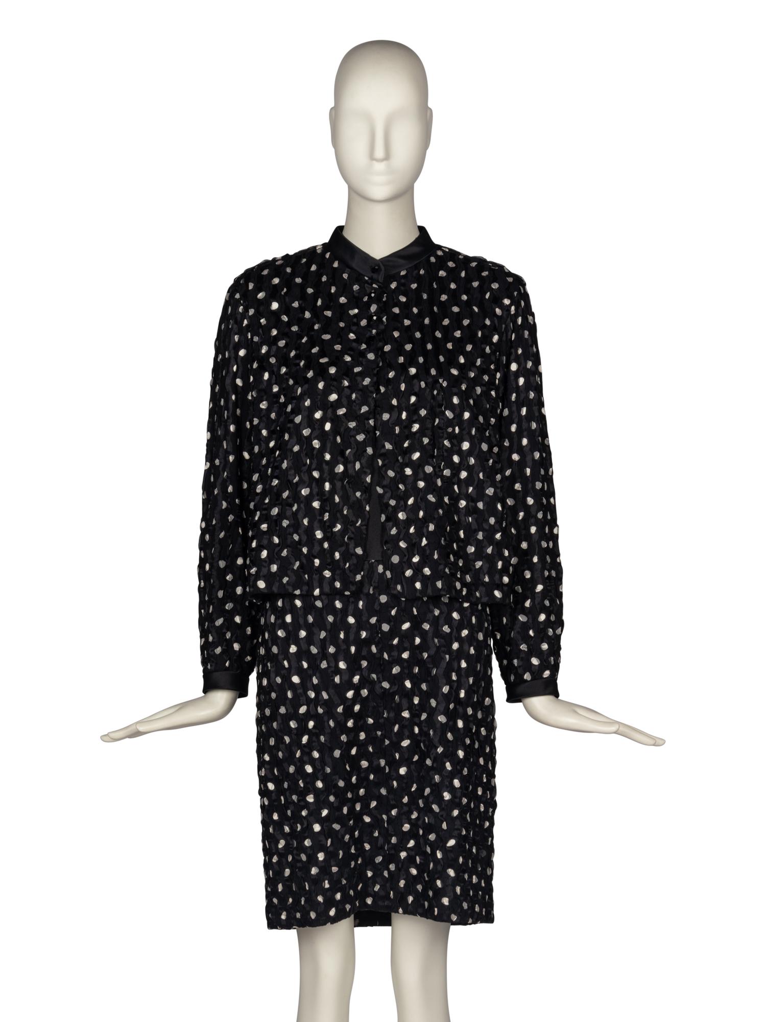 Geoffrey Beene Polka Dot Silk Dress and Jacket