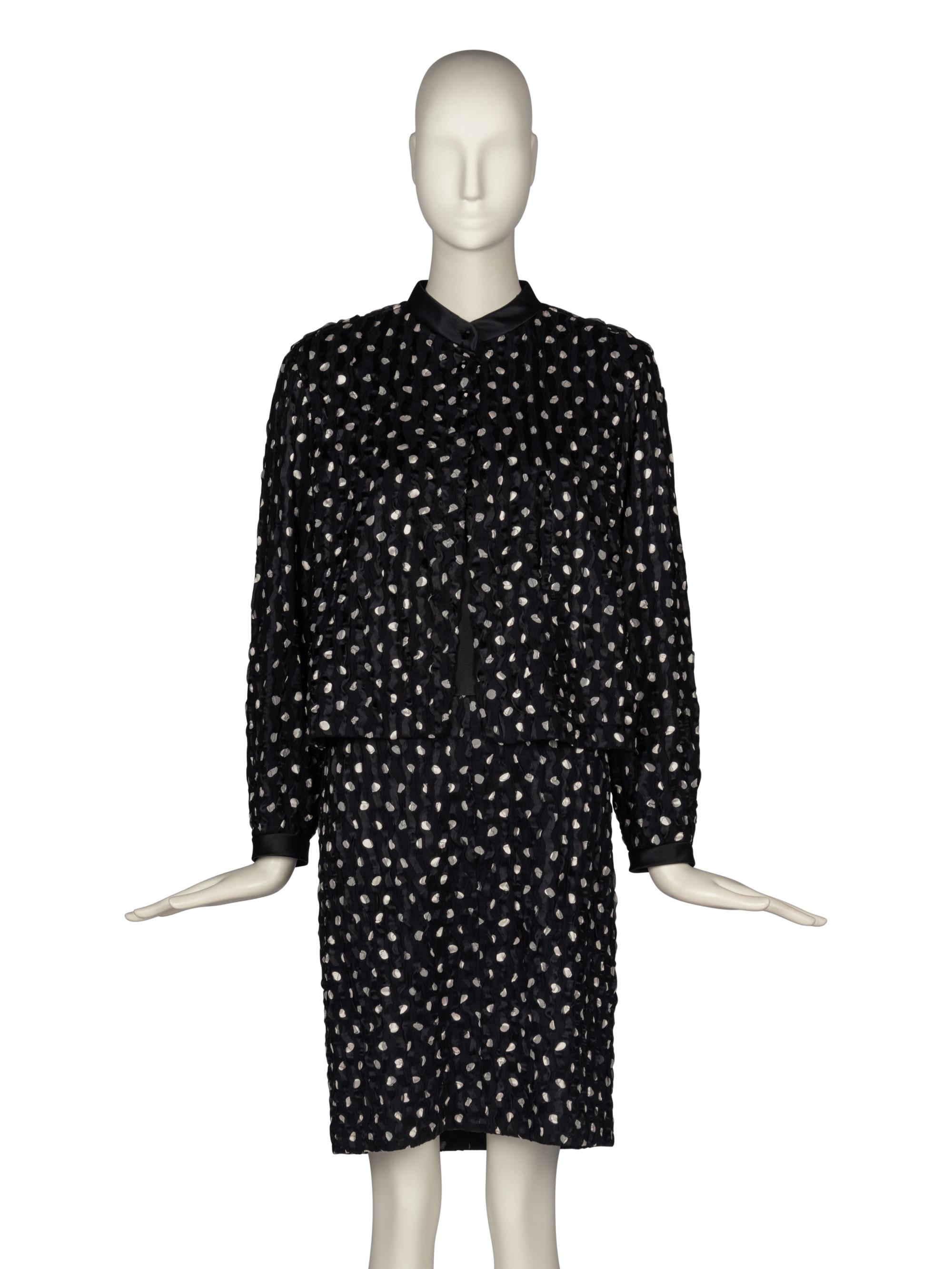 Geoffrey Beene Polka Dot Silk Dress and Jacket