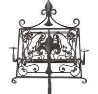 A Wrought Iron Duet Stand