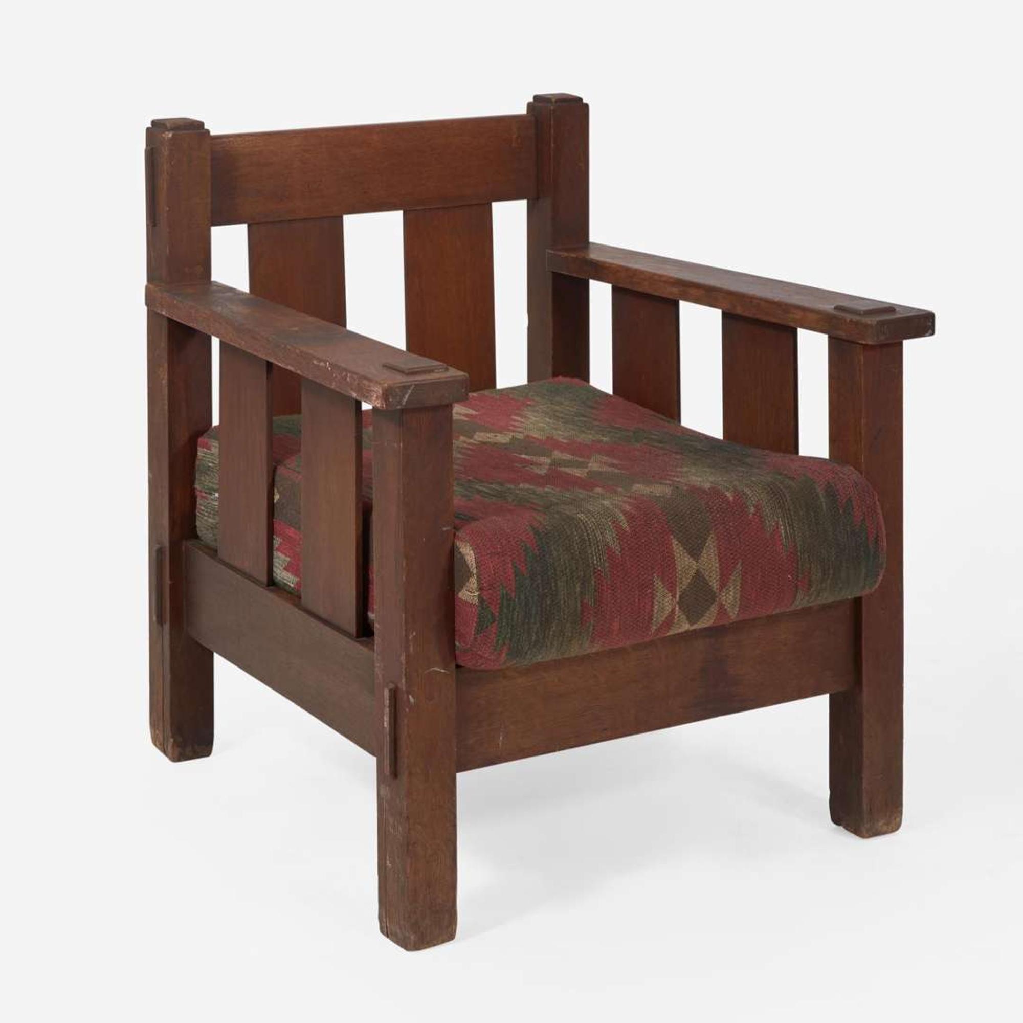 Stickley Brothers (American, active 1891-1954) Settle and Armchair, USA, circa 1905
