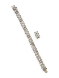 PLATINUM AND DIAMOND BRACELET AND ENHANCER