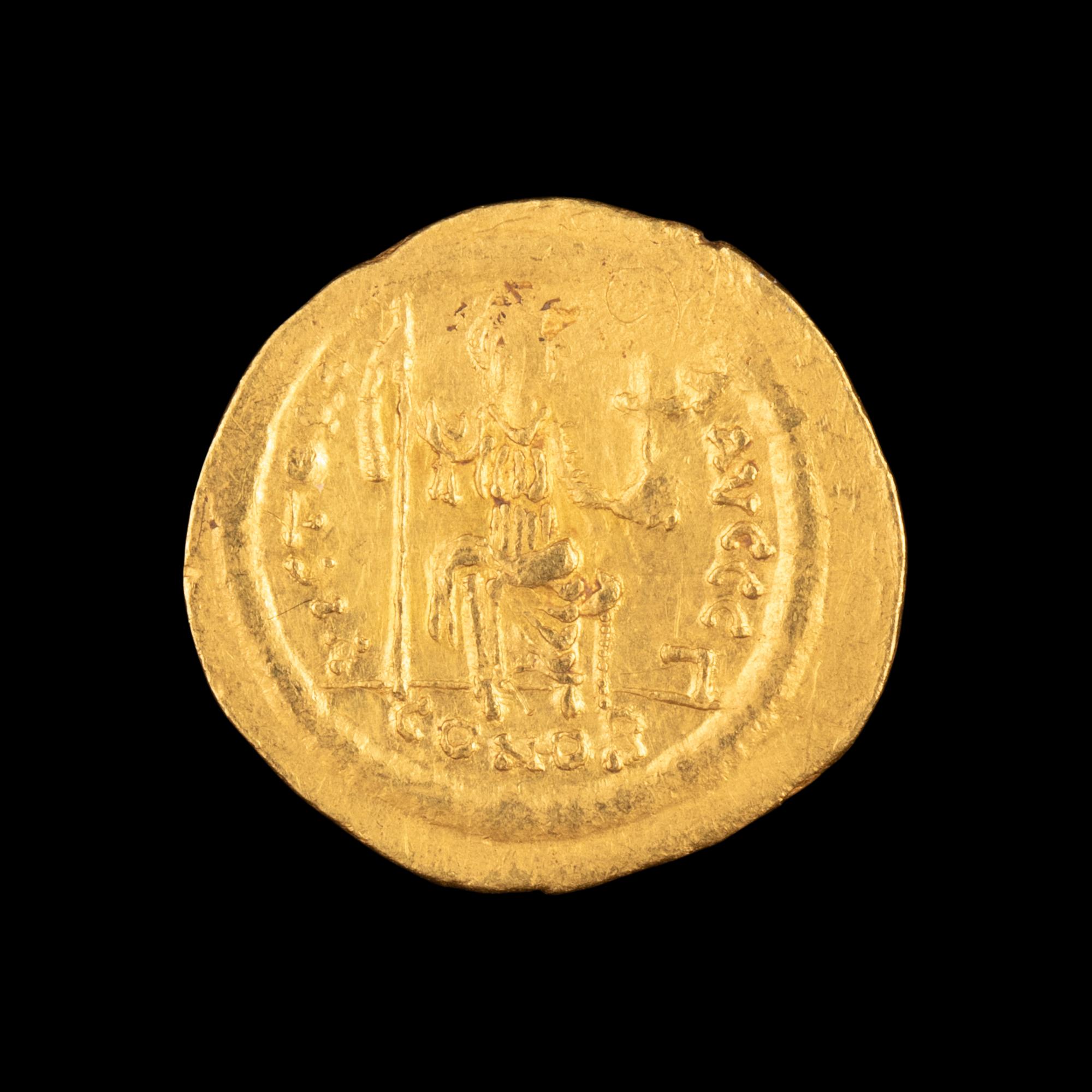 [ANCIENT] BYZANTIUM. Justinian I. Gold Solidus (524-565 CE)