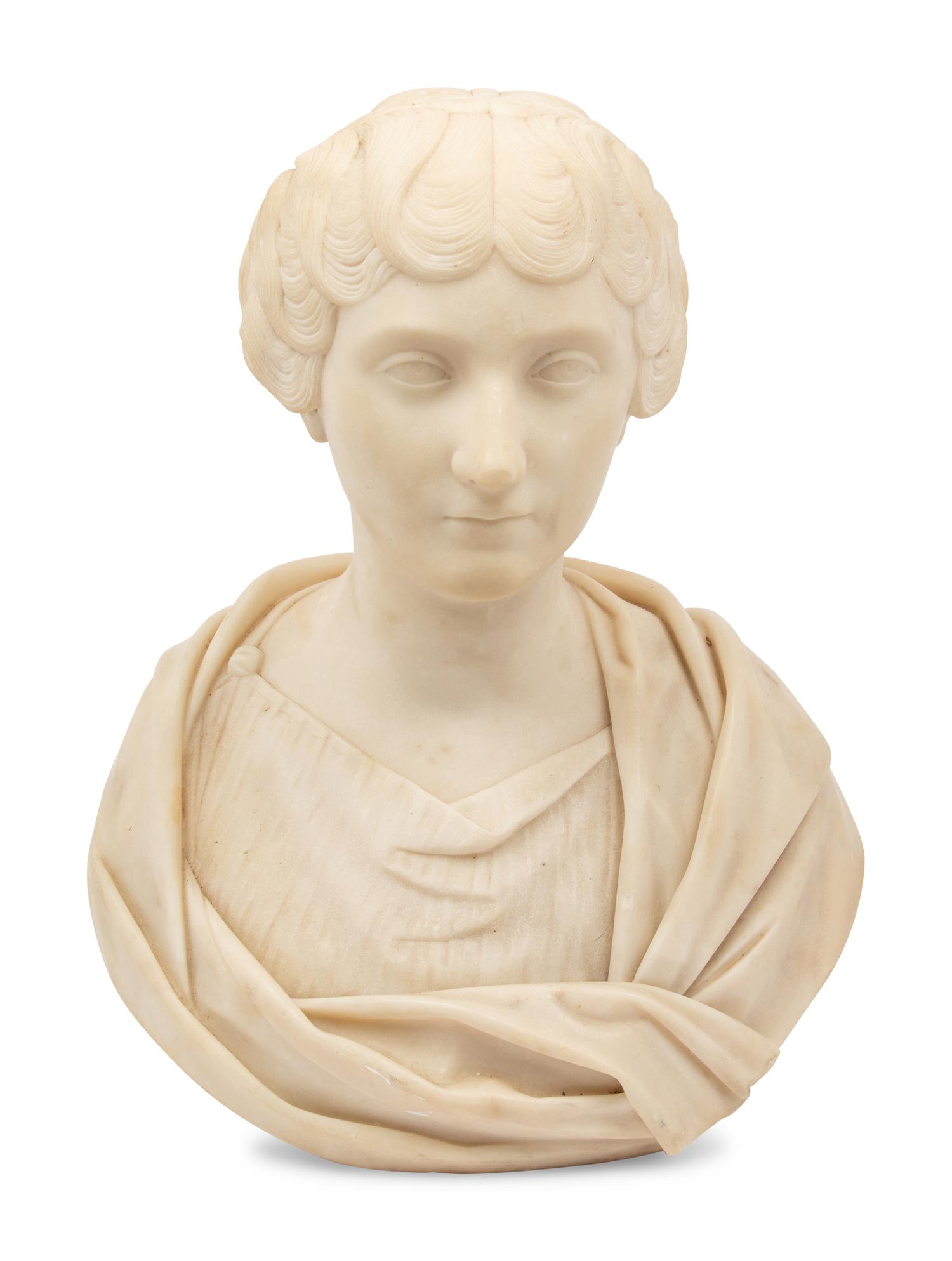 A Continental Marble Bust of a Woman