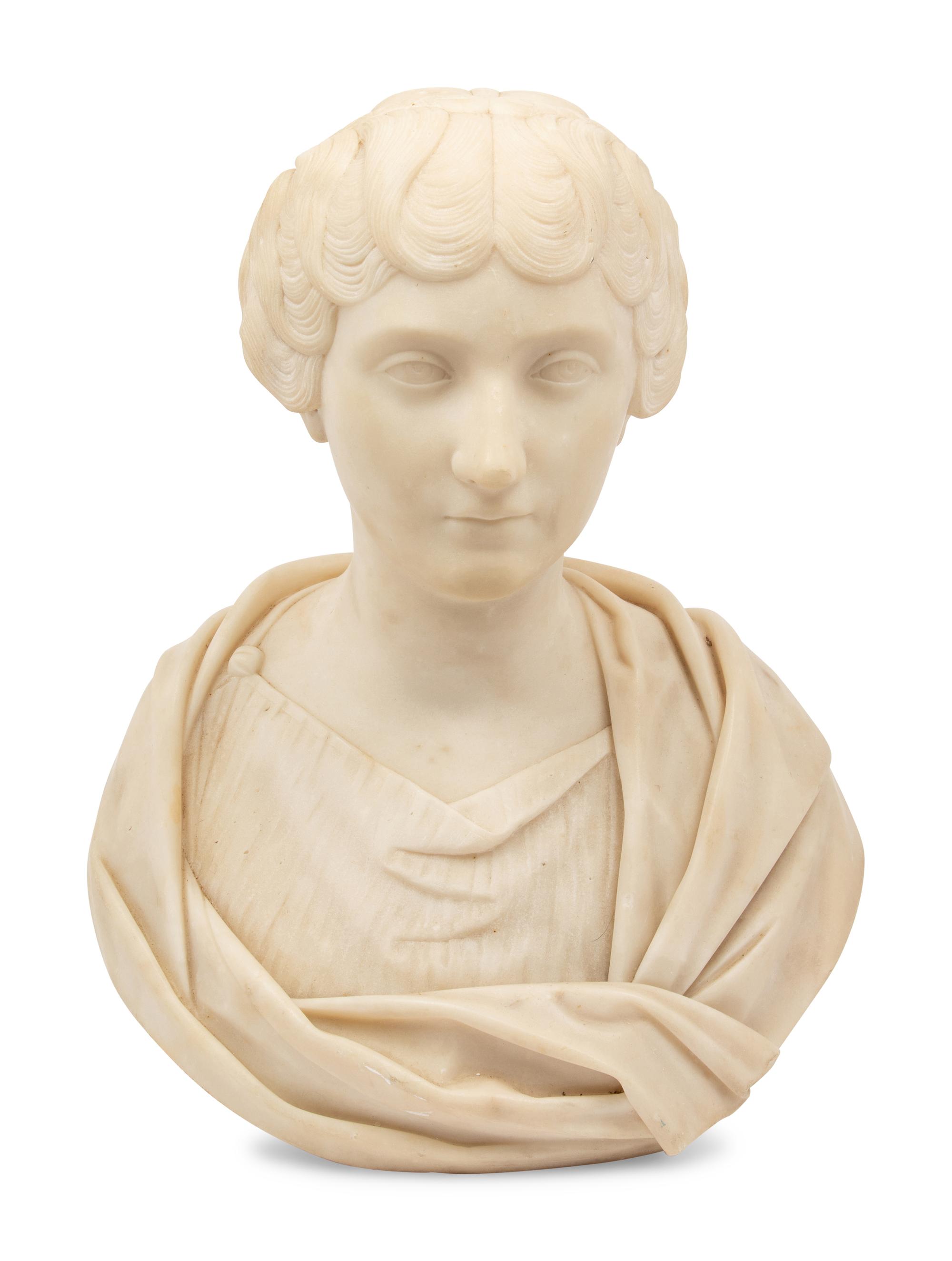 A Continental Marble Bust of a Woman